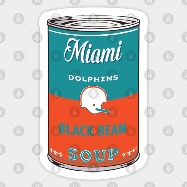 Miami Dolphins Soup Can Sticker by Rad Love